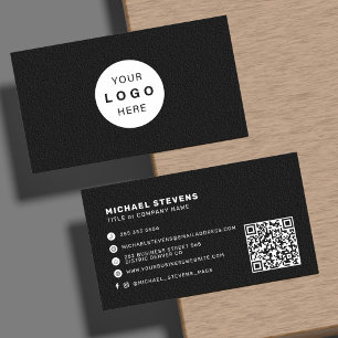 Tarjeta De Visita Agrega tu logotipo personalizado profesional negro