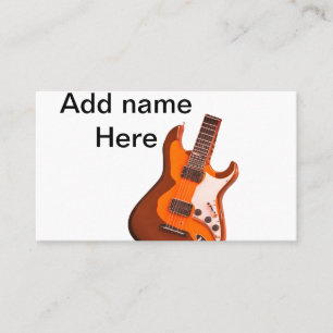 Tarjeta De Visita Agrega tu nombre texto guitarra acústica marrón ed