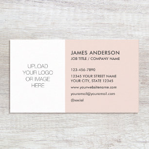 Tarjeta De Visita Agrega tu propio logotipo moderno minimalista rosa