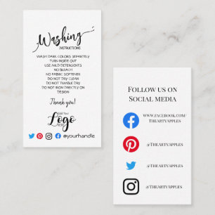 Tarjeta De Visita AGREGAR instrucciones de lavado de LOGOTIPO TARJET