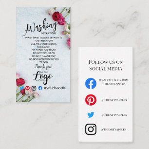 Tarjeta De Visita AGREGAR instrucciones de lavado LOGO CARTA CARTA C