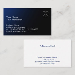 Tarjeta De Visita Agregar logotipo personalizado azul gradiente mode