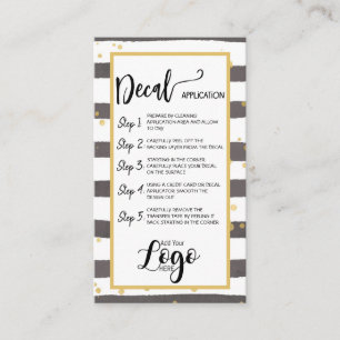 TARJETA DE VISITA AGREGAR SU APLICACIÓN LOGO DECAL CARTAS DE CUIDAD
