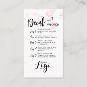 TARJETA DE VISITA AGREGAR SU APLICACIÓN LOGO DECAL CARTAS DE CUIDADO