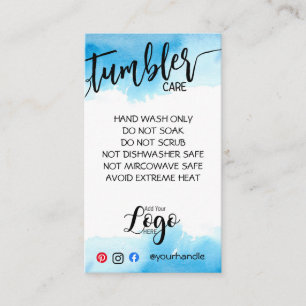 TARJETA DE VISITA AGREGAR SU CARTAS DE ATENCIÓN DE TUMBLER DE LOGO 