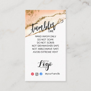 TARJETA DE VISITA AGREGAR SU CARTAS DE ATENCIÓN DE TUMBLER DE LOGO 