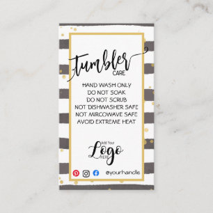 TARJETA DE VISITA AGREGAR SU CARTAS DE ATENCIÓN DE TUMBLER DE LOGO 