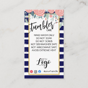 TARJETA DE VISITA AGREGAR SU CARTAS DE ATENCIÓN DE TUMBLER DE LOGO