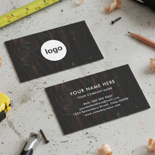 Tarjeta De Visita Agregue su logotipo personalizado Carpintero pro