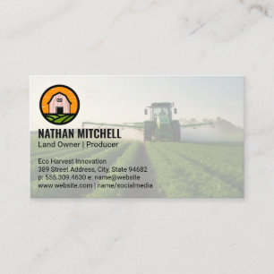 Tarjeta De Visita Agricultor atendiendo a sus cultivos