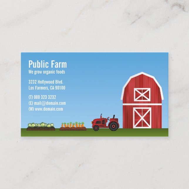 Tarjeta De Visita Agricultor de hortalizas de granja (Anverso)