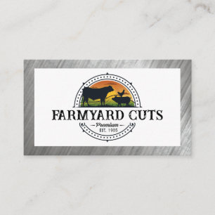 Tarjeta De Visita Agricultores   Carnicero   Animales de Barnyard