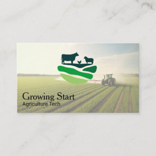 Tarjeta De Visita Agricultura   Granjero   Tractor