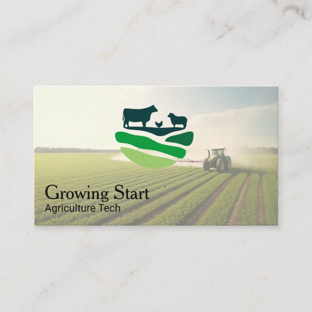 Tarjeta De Visita Agriculture | Farmer | Tractor (Anverso)