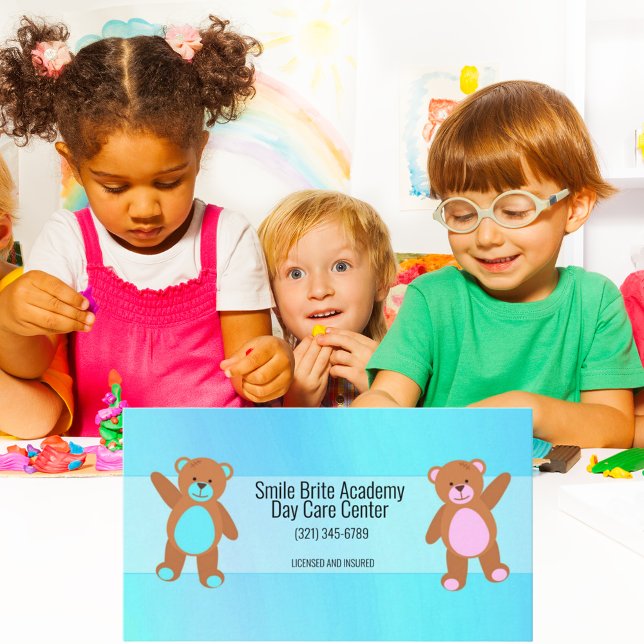 Tarjeta De Visita Agua azul para el Día del Niño (Subido por el creador)