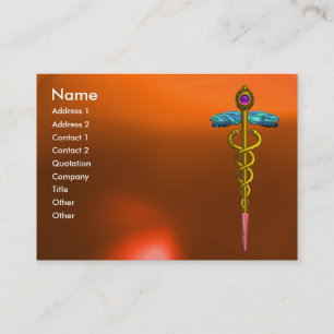 Tarjeta De Visita AGUA CADUCEUS, naranja amarillo rosa dorado vibran