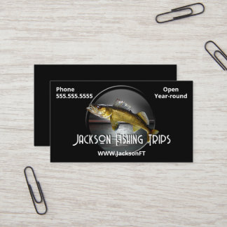 Tarjeta De Visita Agua de la Luna y Pike Walleye