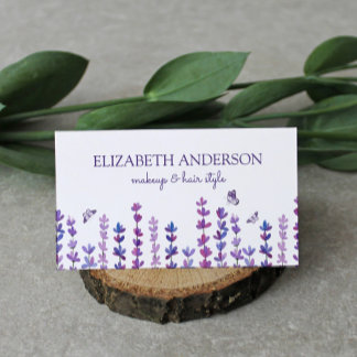 Tarjeta De Visita Agua de lavanda y mariposa