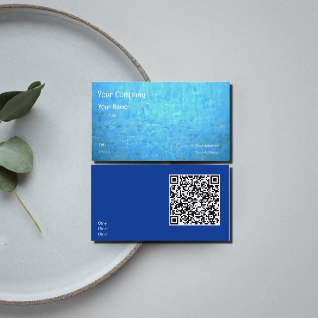 Tarjeta De Visita Agua de Piscina - código QR (Subido por el creador)