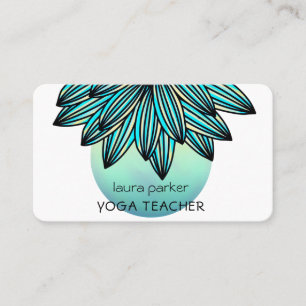 Tarjeta De Visita Agua del Mar Verde Lotus Flor Yoga Holístico