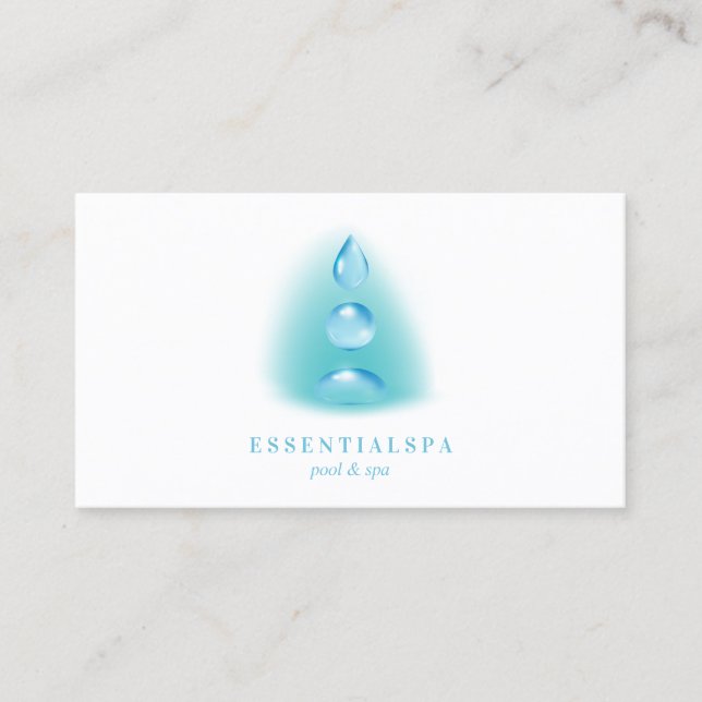 Tarjeta De Visita Agua espiritual gotas riki yoga zen (Anverso)