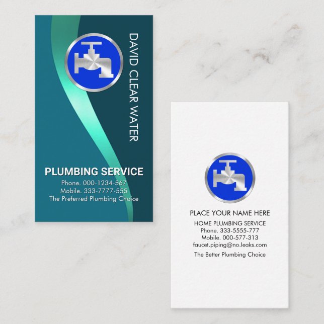 Tarjeta De Visita Agua luminiscente con plomo azul (Anverso / Reverso)