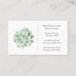 Tarjeta De Visita Agua verde salada botánica Spa día exitoso