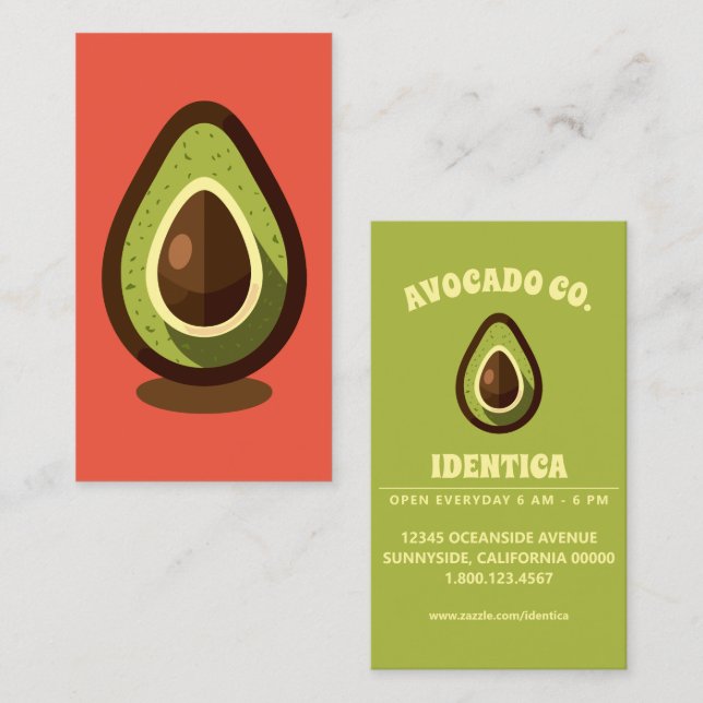 Tarjeta De Visita aguacate (Anverso / Reverso)