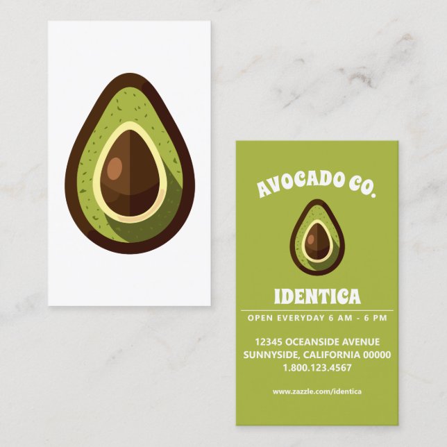 Tarjeta De Visita aguacate (Anverso / Reverso)