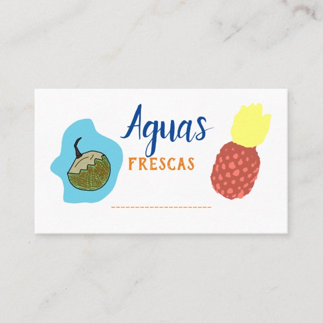 Tarjeta de visita Aguas Frescas (Anverso)