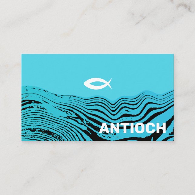 Tarjeta De Visita Aguas onduladas Jesús Pescado (Anverso)