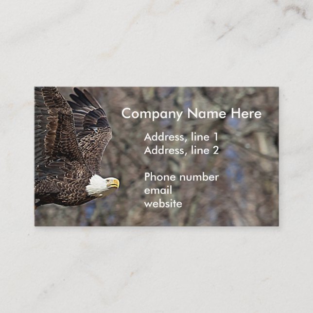 Tarjeta De Visita Águila calva con bagre (Anverso)