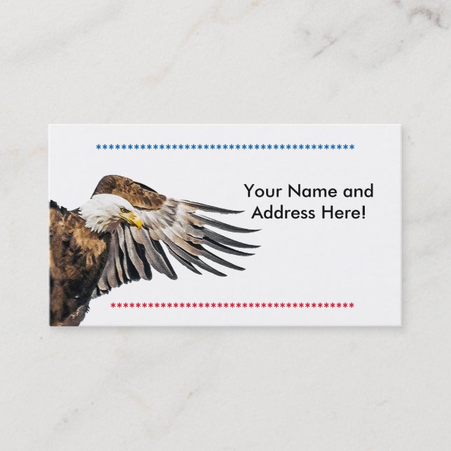 Tarjeta De Visita Águila calva en el ala (Anverso)