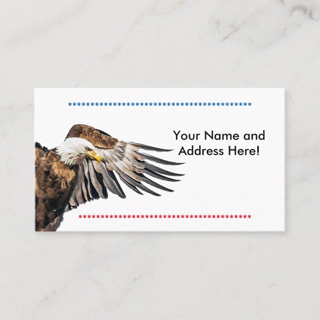 Tarjeta De Visita Águila calva en el ala (Anverso)