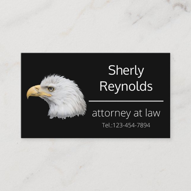 Tarjeta De Visita Águila calva personalizable único en especie (Anverso)