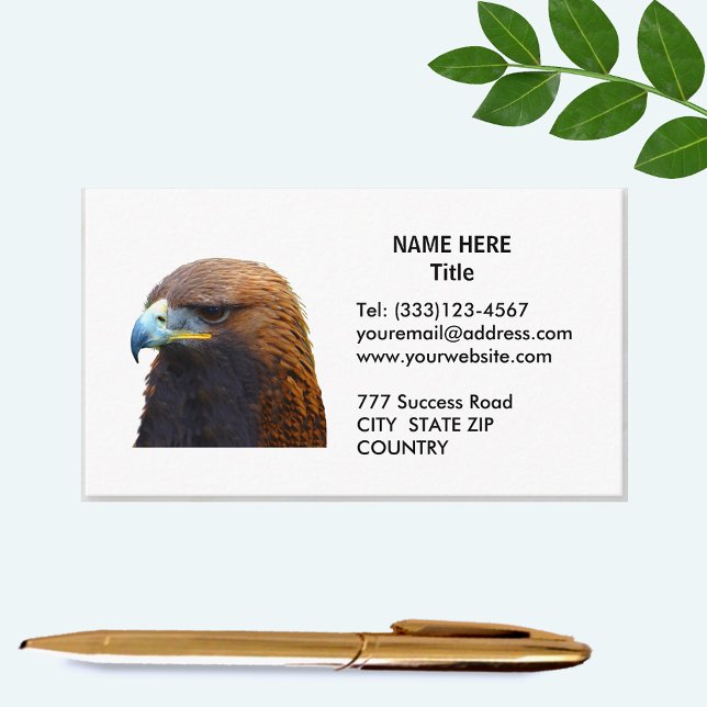 Tarjeta De Visita Águila dorada sobre blanco y negro (Subido por el creador)
