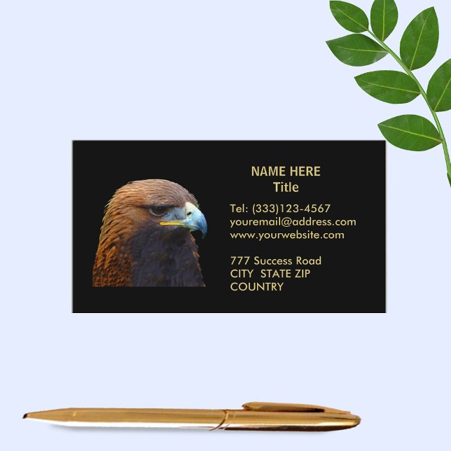 Tarjeta De Visita Águila dorada sobre negro (Subido por el creador)