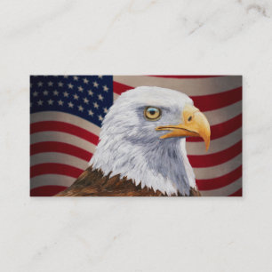 Tarjeta De Visita Águila y bandera de los Estados Unidos