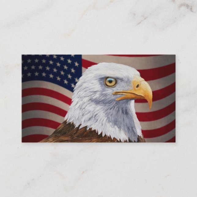 Tarjeta De Visita Águila y bandera de los Estados Unidos (Anverso)
