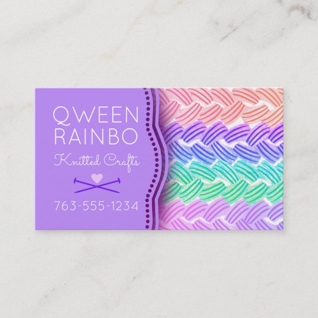 Tarjeta De Visita Agujas de punto hilados caseros cochet de punto (Anverso)