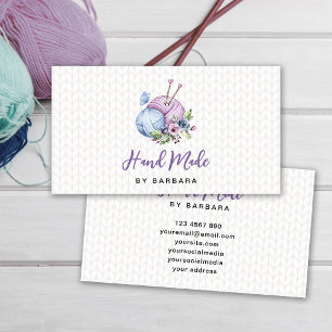 Tarjeta De Visita Agujas de tejer hilo elegante