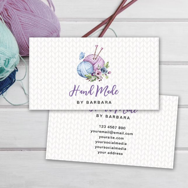 Tarjeta De Visita Agujas de tejer hilo elegante (Subido por el creador)