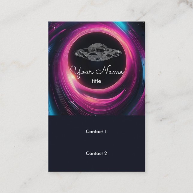 Tarjeta De Visita Agujero negro y OVNI (Anverso)
