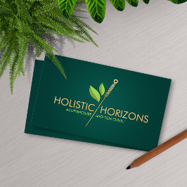 Tarjeta De Visita Agupuntura Aguja y hojas