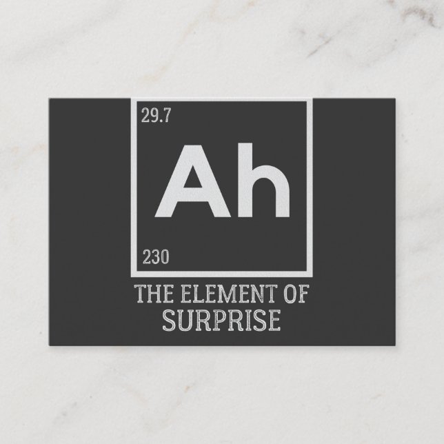 Tarjeta De Visita Ah, el elemento de sorpresas (Anverso)