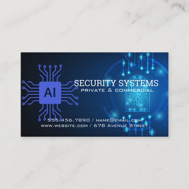 Tarjeta De Visita AI Digital Security | Protection Agency (Anverso)