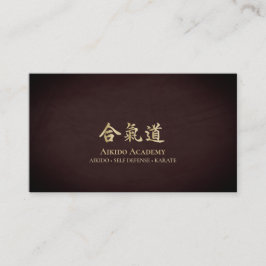 Tarjeta De Visita Aikido Kanji Gold