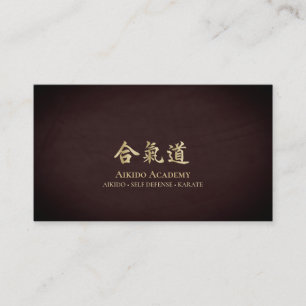 Tarjeta De Visita Aikido Kanji Gold
