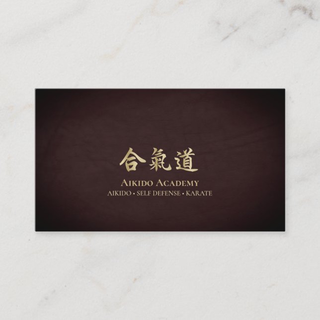 Tarjeta De Visita Aikido Kanji Gold (Anverso)