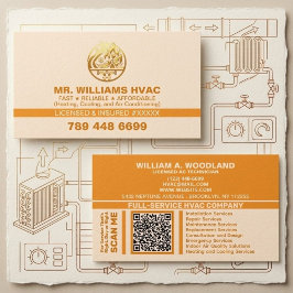 Tarjeta De Visita Air Conditioning Heating and Cooling | Orange HVAC